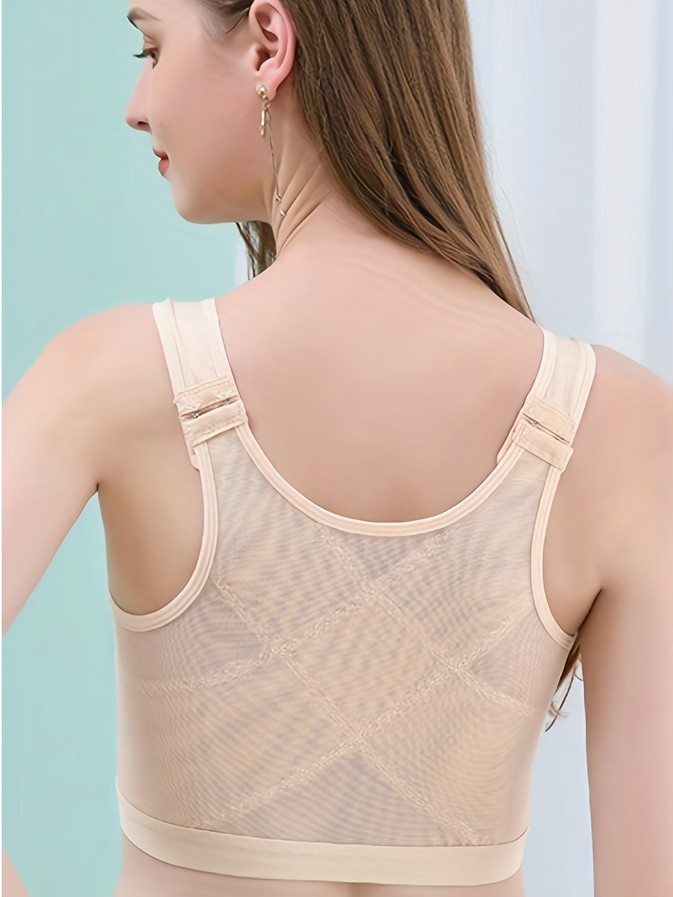 Plus Size Sports Bra Front Closure Wireless Post Surgery Shapewear