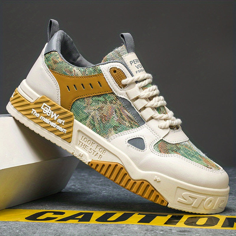Men's Graphic Lace up Sneakers Skate Shoes Breathable