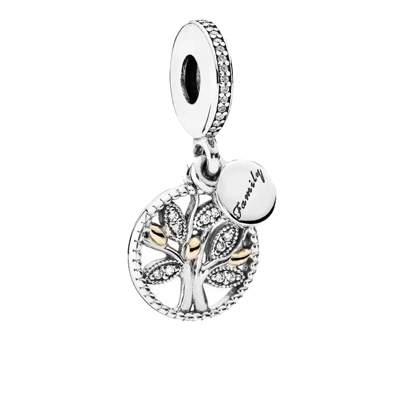Silver Plated Tree Charm Pendant for Beaded Bracelet