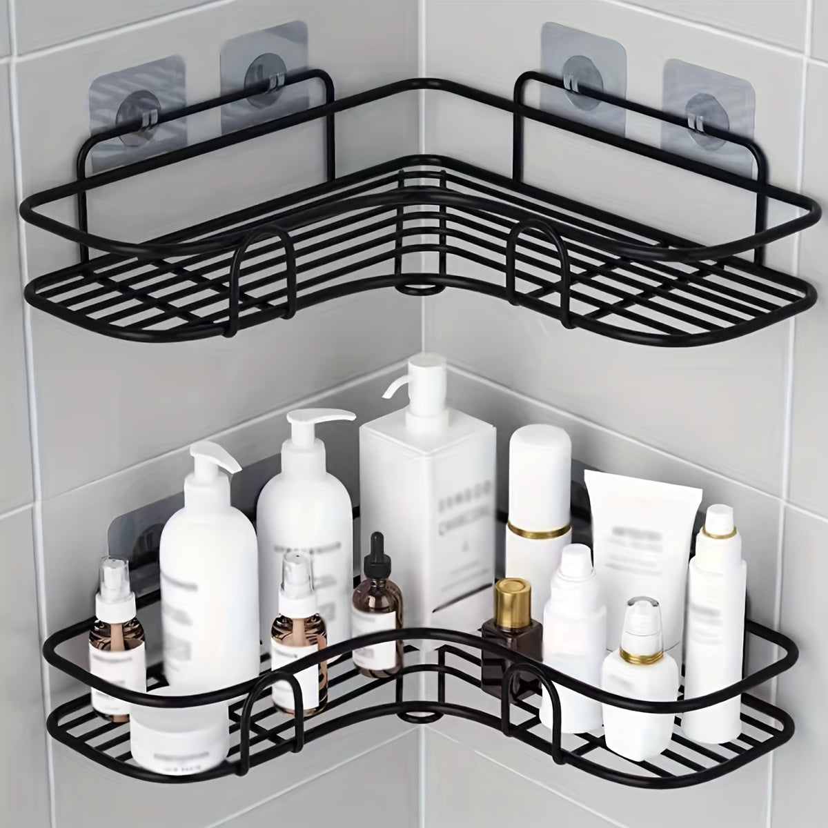 1pc Bathroom Shelf Shower Caddy Rack No Punching Triangle Storage Rack