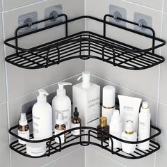 1pc Bathroom Shelf Shower Caddy Rack No Punching Triangle Storage Rack