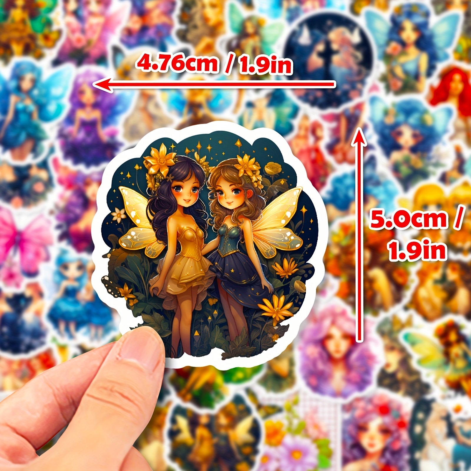 50pcs Butterfly Fairy Stickers Waterproof DIY Water Bottle Laptop Phone