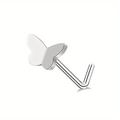 Stainless Steel Nose Ring Stud Flower Snowflake Butterfly Nose Piercing