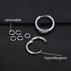 Stainless Steel Circular Earrings Spring Ear Clip For Women Girls