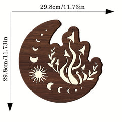 Wooden Moon Stars Night Light Wall Decoration LED Energy-saving Emergency Light