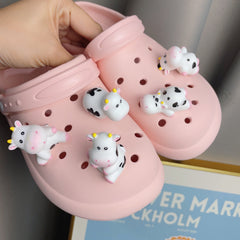 5pcs 3D Anime Cows Charms For Clogs Sandals Decoration