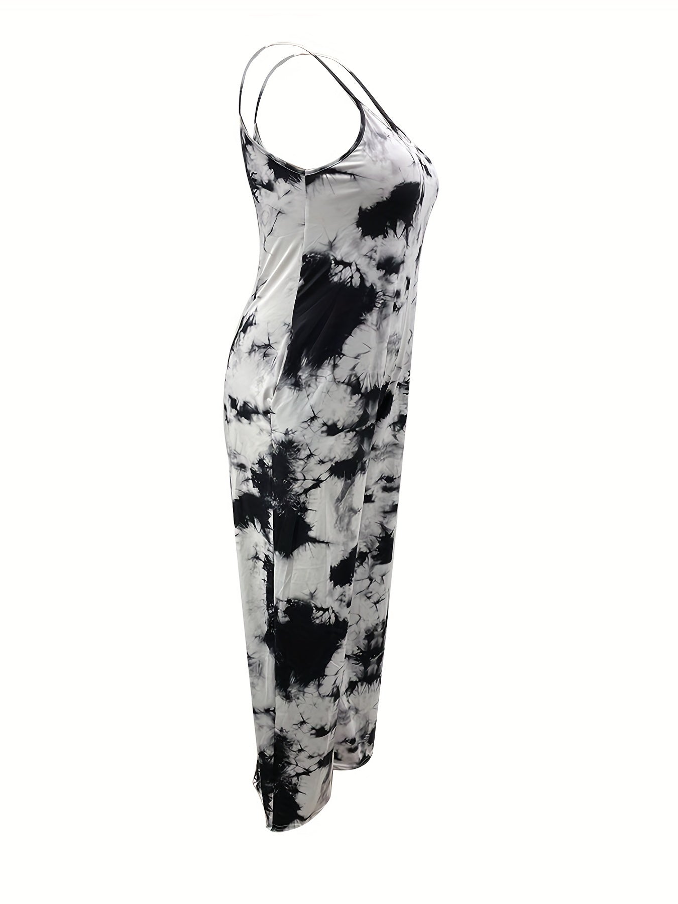  Tie Dye V Neck Wide Leg Jumpsuit