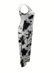  Tie Dye V Neck Wide Leg Jumpsuit