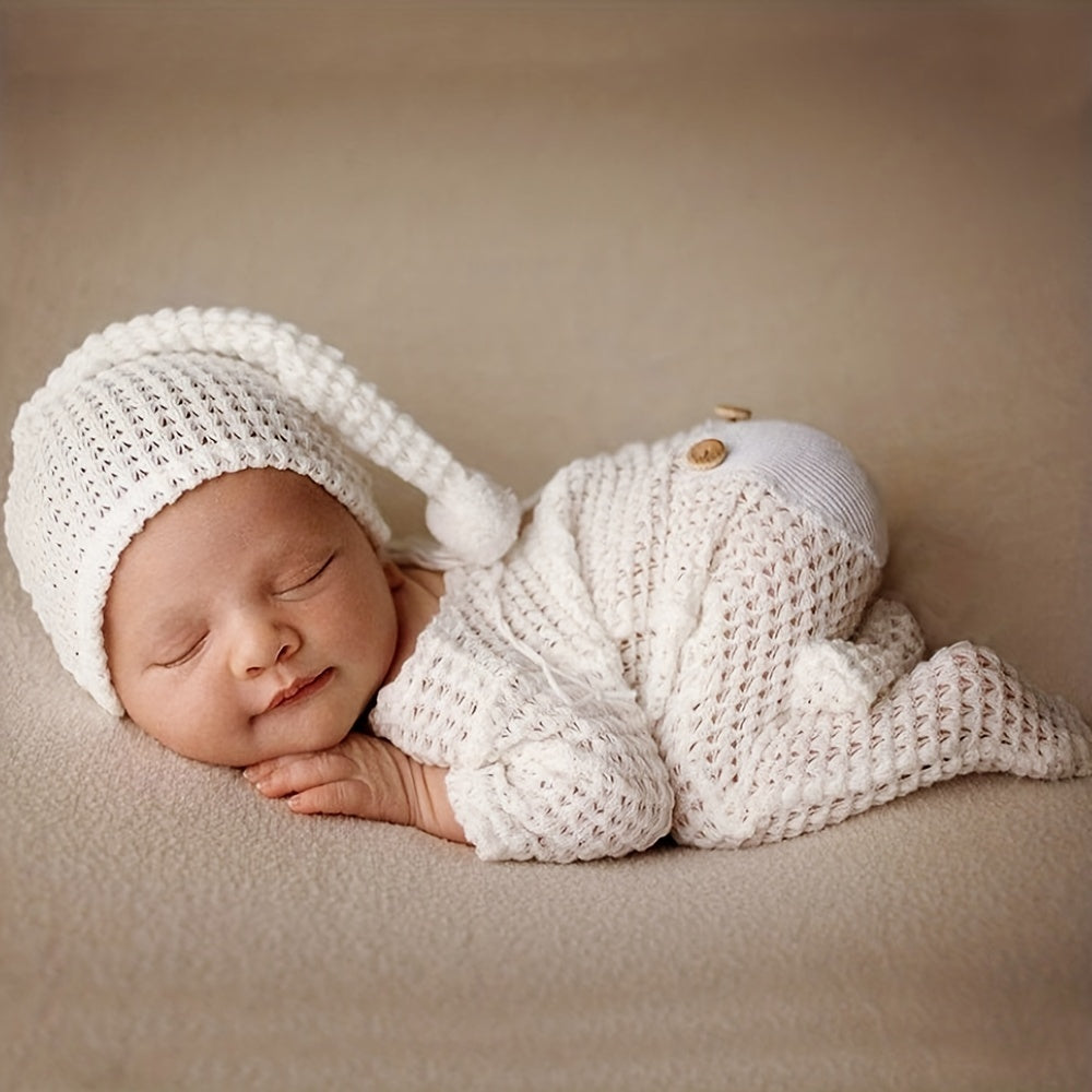 Cute Newborn Photography Outfit - Bodysuit & Knitted Suit