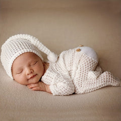 Cute Newborn Photography Outfit - Bodysuit & Knitted Suit