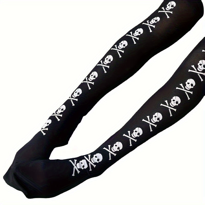 Skull Print Thigh High Socks Halloween Party Cosplay Over The Knee Socks