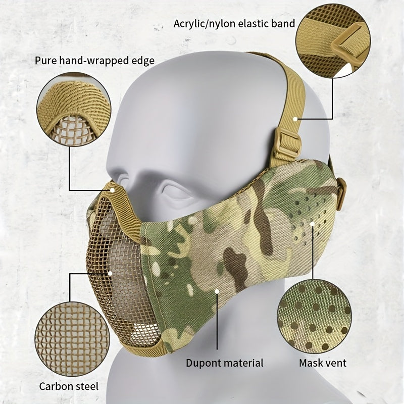 Tactical Headgear & Mesh Face Mask for Outdoor Protection