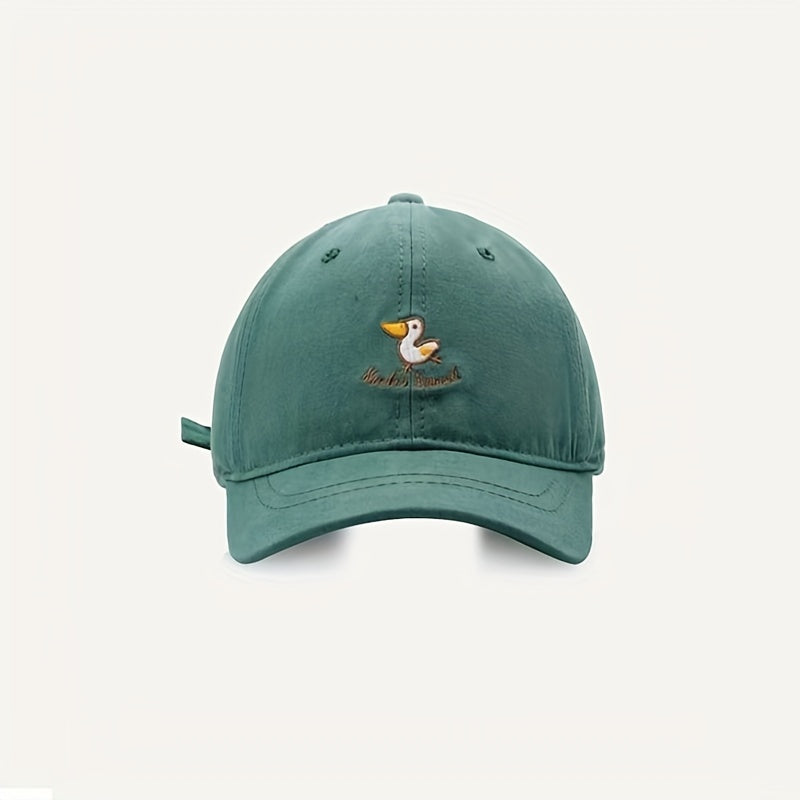 Unisex Sunshade Baseball Cap with Duck Embroidery