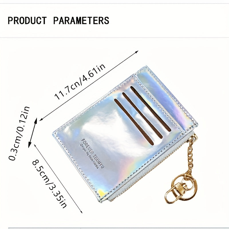 Y2K Holographic Coin Purse Keychain Mini Purse Bag Credit Card Holder