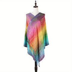 Paisley Jacquard Tassel Scarf Large Gradient Shawl