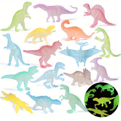 16pcs Mini Dinosaur Figures Glow-in-the-Dark Birthday Party Favors