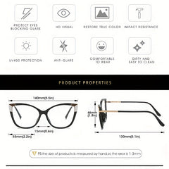 Cat Eye Clear Lens Glasses for Women TR90 Anti Blue Light Glasses