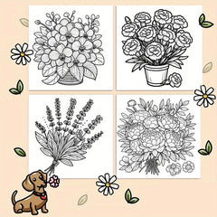 Floral Coloring Book for Adults & Teens - Hydrangeas, Roses, Daisies