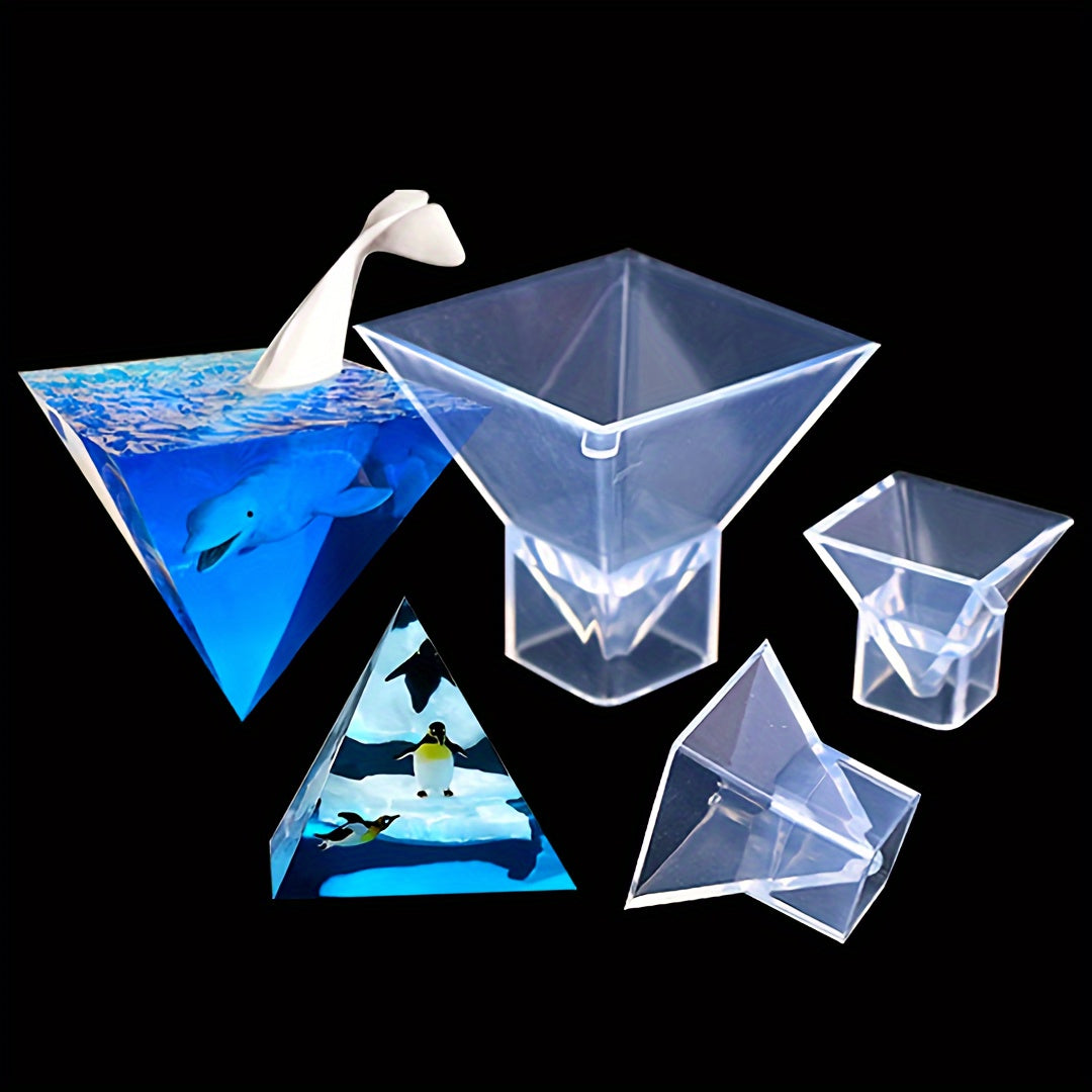 3pcs Pyramid Clear Silicone Molds For Resin