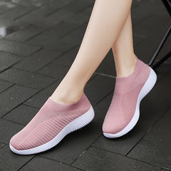 Solid Knitted Trail Walking Sneakers Lightweight Anti skid