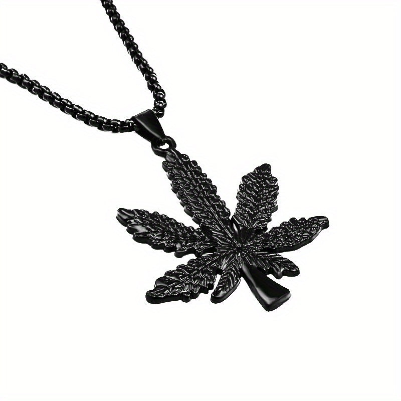 Men's Maple Leaf Pendant Necklace Long Ladies Sweater Chain