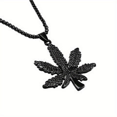 Men's Maple Leaf Pendant Necklace Long Ladies Sweater Chain