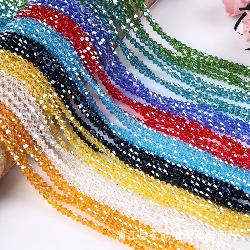 3mm Crystal Rhombus Beads Colored Glass Beads String Bracelet Necklace