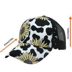 Sun Flower Embroidery Print Baseball Cap Outdoor Sport