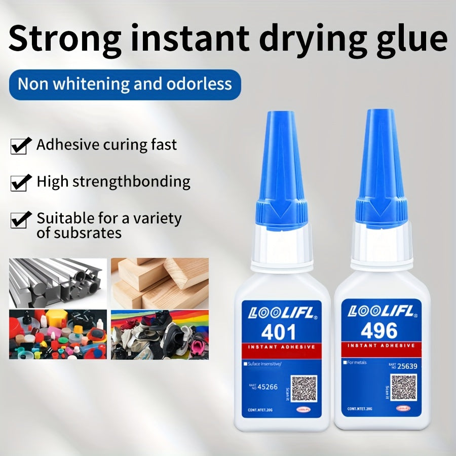 401 Strong Glue Quick Drying Adhesive for Metal Plastic Ceramic Rubber Wood