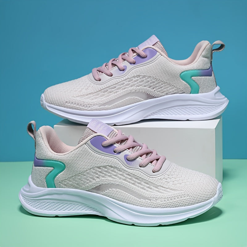 Thick Sole Shock Absorption Woven Running Shoes Lightweight Sport Shoes