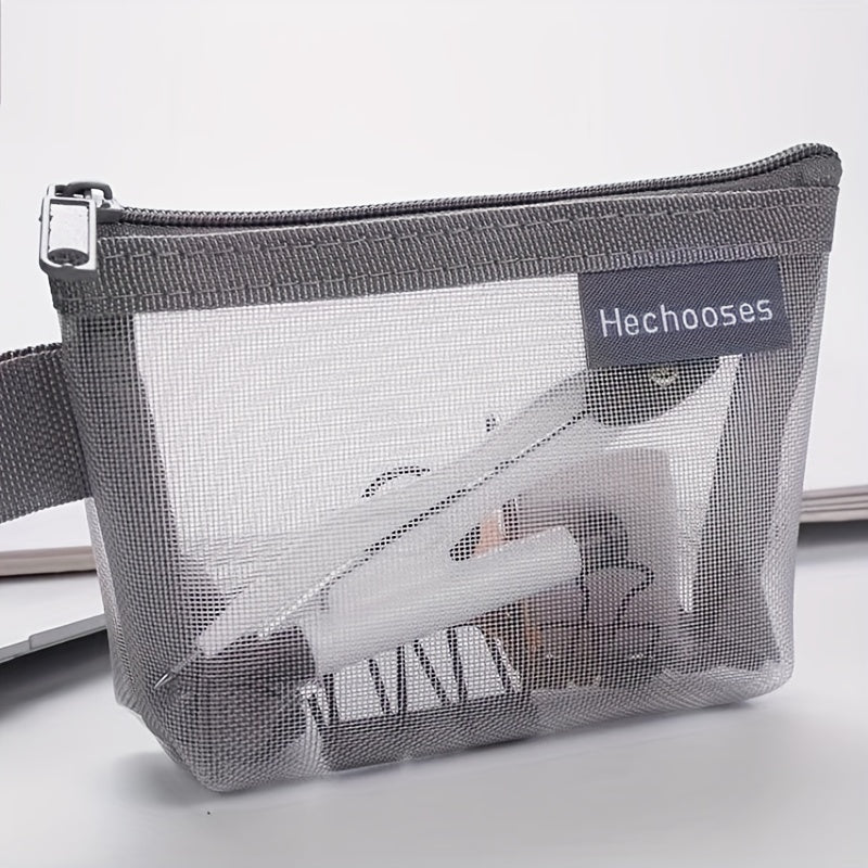 Mesh Mini Storage Pouch Zipper Coin Purse Organizer