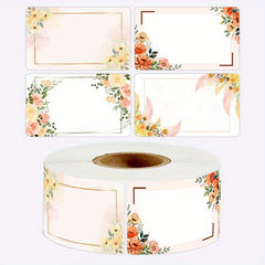 250pcs Flowers Name Labels Kitchen Blank Handwritten Date Stickers