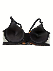 Floral Print Push Up Bra Front Buckle Women's Lingerie