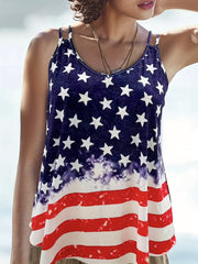  Star & Stripe Print Tank Top