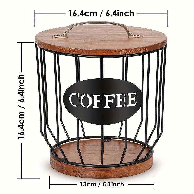 Rustic Coffee Filter Holder With Lid - Coffee Filter Storage Container Basket