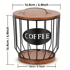 Rustic Coffee Filter Holder With Lid - Coffee Filter Storage Container Basket