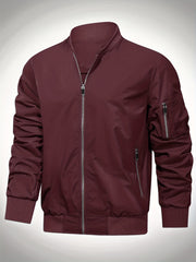 Men's Casual Crew Neck Long Sleeves Jacket Lightweight Windbreaker