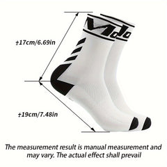 Breathable Sweat Absorbent Mid Calf Cycling Sports Socks