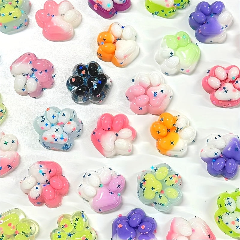 9pcs Gradient Cat Paw Squeeze Toys Set