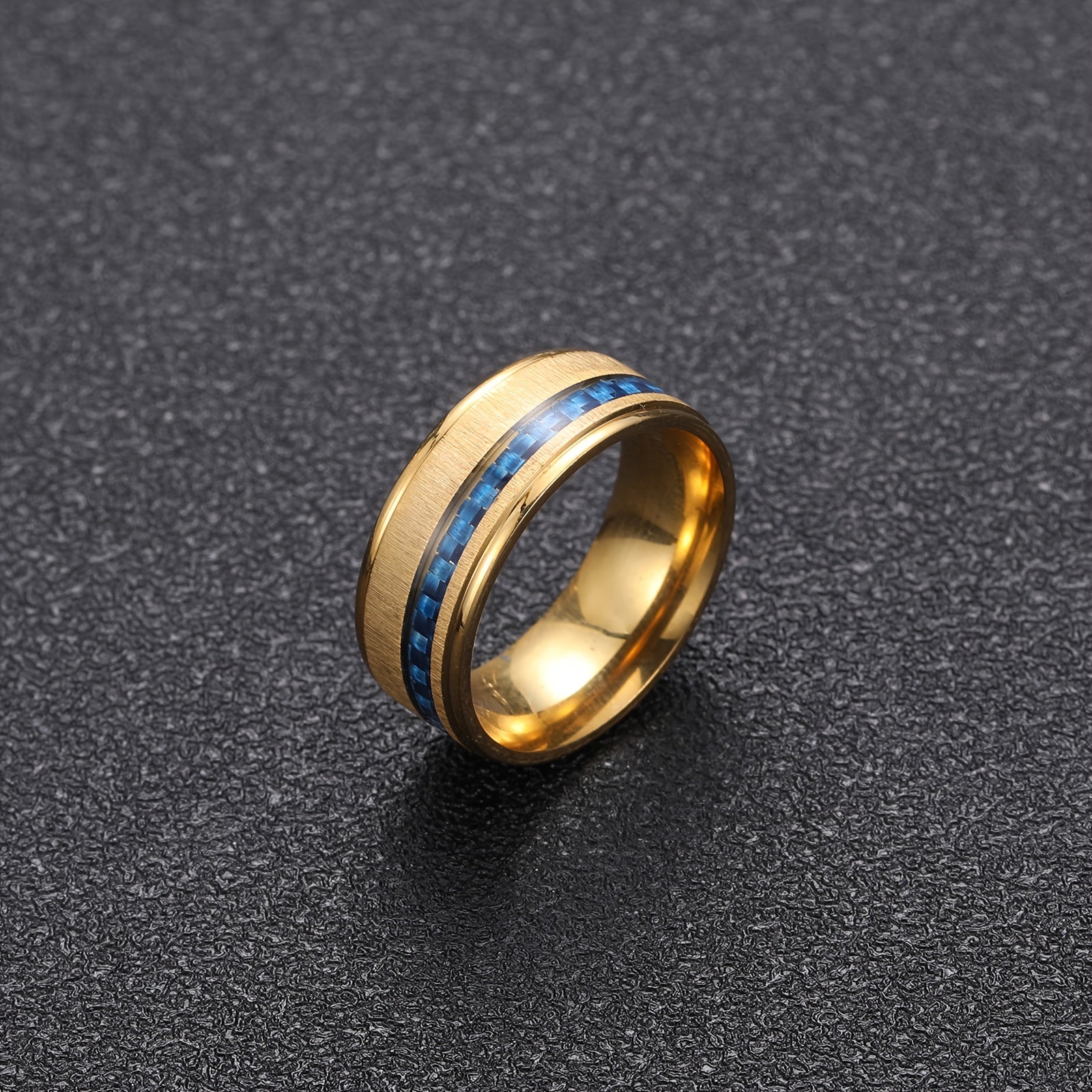 Men's Stainless Steel Sapphire Ring