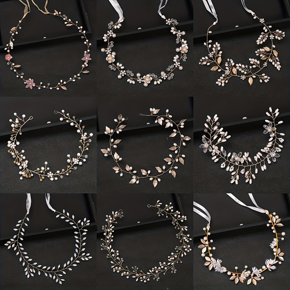 Golden Children's Pearl Headband Flower Girl Dressing Hair Accessories