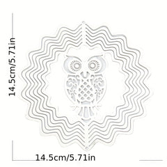 Stainless Steel Owl Bird Pendant Spinning Sequins Charm Dangle DIY