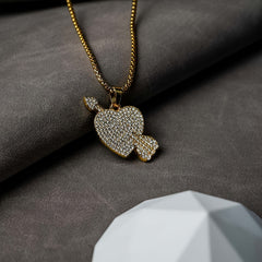 Golden Men's Alloy Hip Hop Cuban Chain