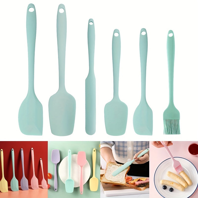 5pcs/6pcs Silicone Spatulas & Brush Baking Set