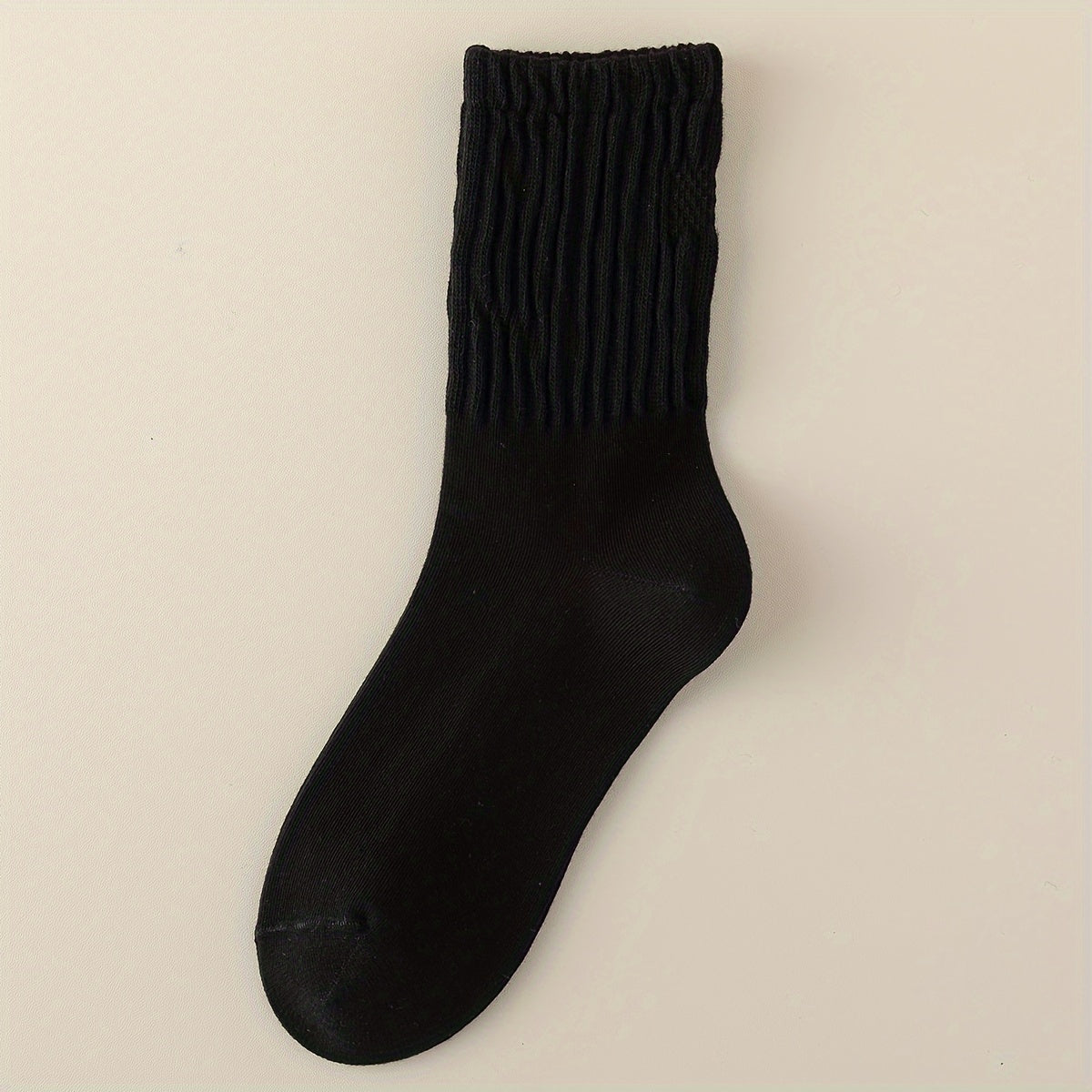 Solid Crew Socks Comfy & Breathable All match Socks Women's Stockings