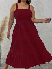  Solid Smock Maxi Cami Dress