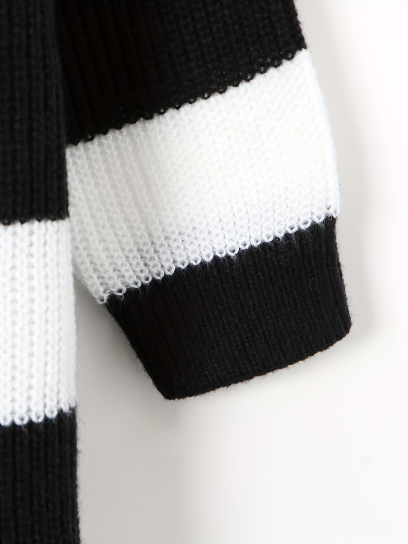  Colorblock Stripe Long Sleeve Cardigan