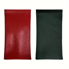 2pcs Christmas Storage Pouch for Sunglasses Keys Accessories - Soft Faux Leather