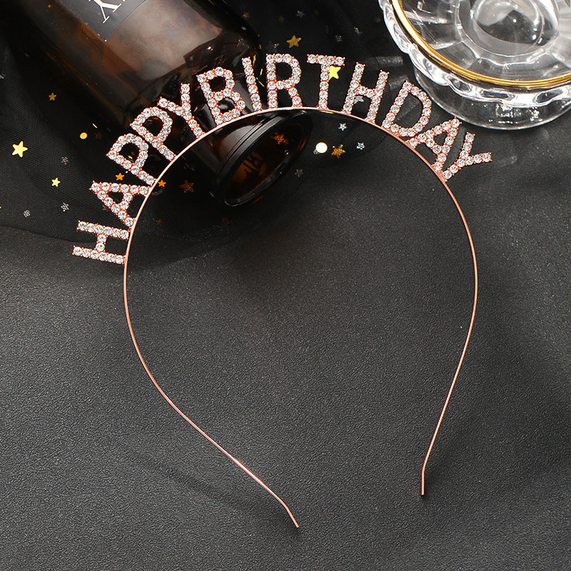 Crystal Happy Birthday Tiara Crown Headband