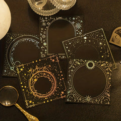 10pcs Laser Golden & Silvery Collage Card Star & Moon Night Series Light Retro